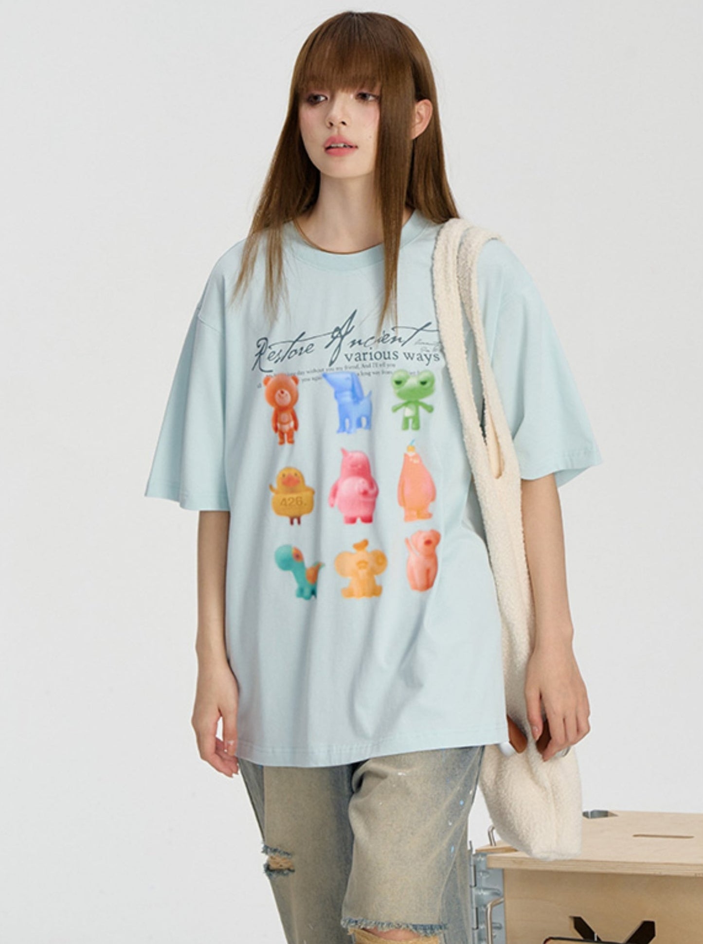 Sommer Bunte Gummis T-Shirt