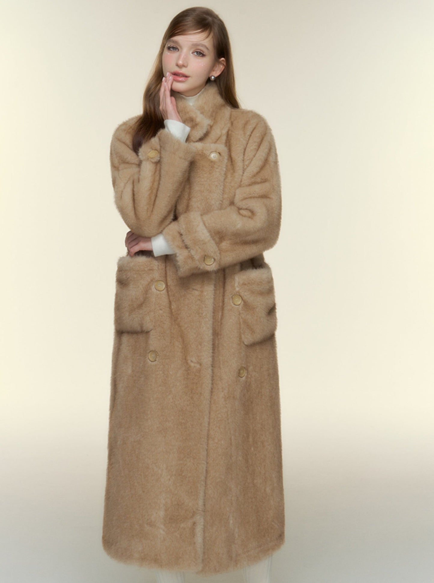 Fur Integrated Midi Age Reduction Jacket