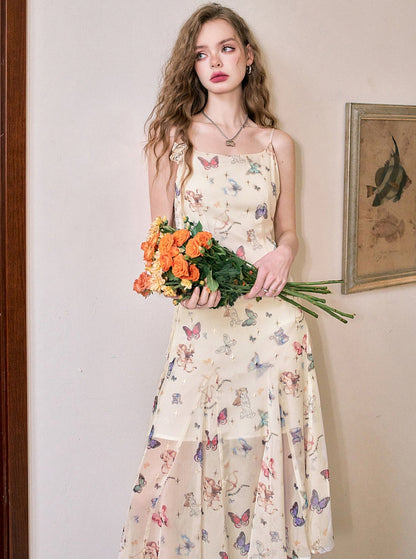 Temperament Printed Slip Dress