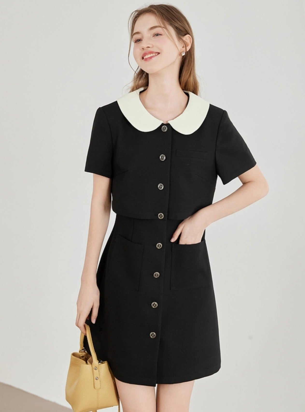 High-Waisted Doll Collar Dress