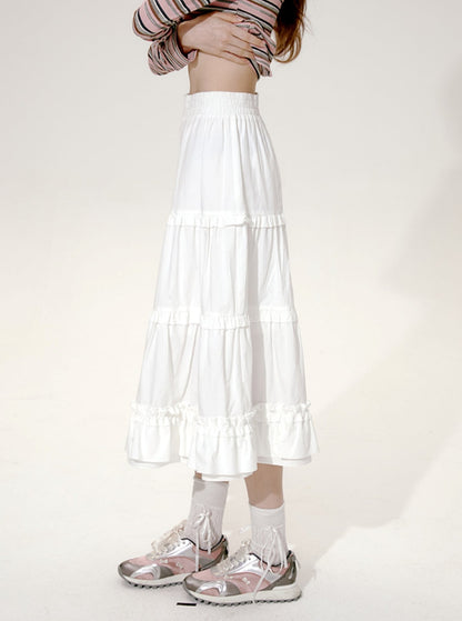 White Lace Design Cake Skirt