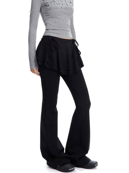 Slim Slightly Flared Skirt Pants