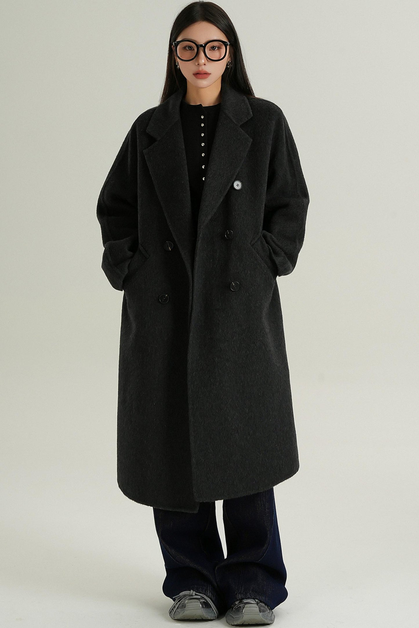 Double-Breasted Wool Suit Coat