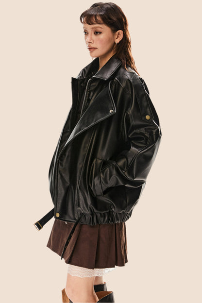 Heavy Leather Biker Jacket