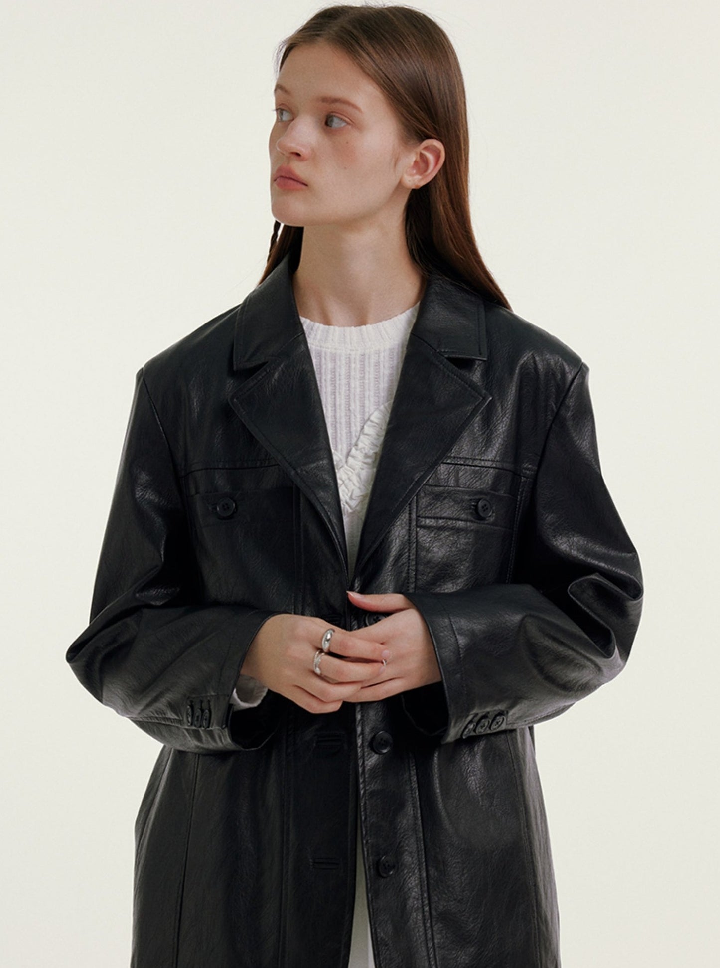 American Retro Leather Removable Coat