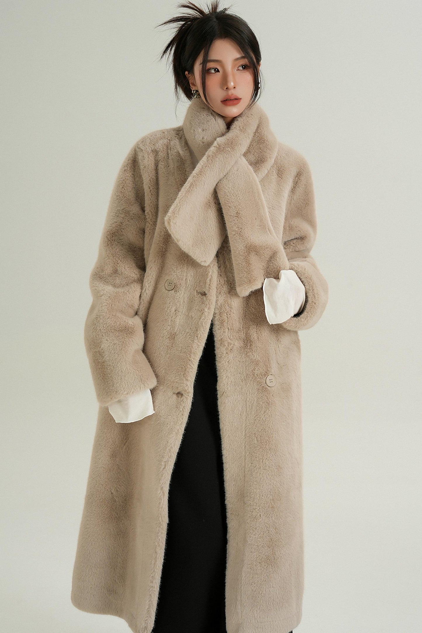 Luxury Fur Mid-Length Coat