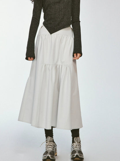 Moonlight Grey Dense Pleated Skirt