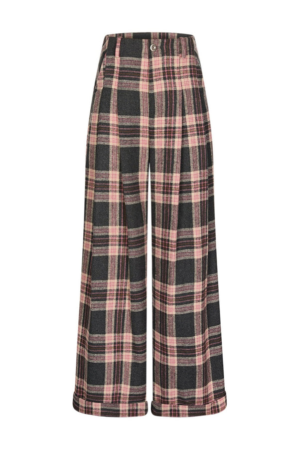 빈티지 트위드 체크 팬츠 