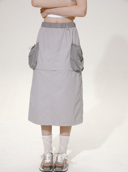 Nap Contrast Hooded Skirt Set-Up