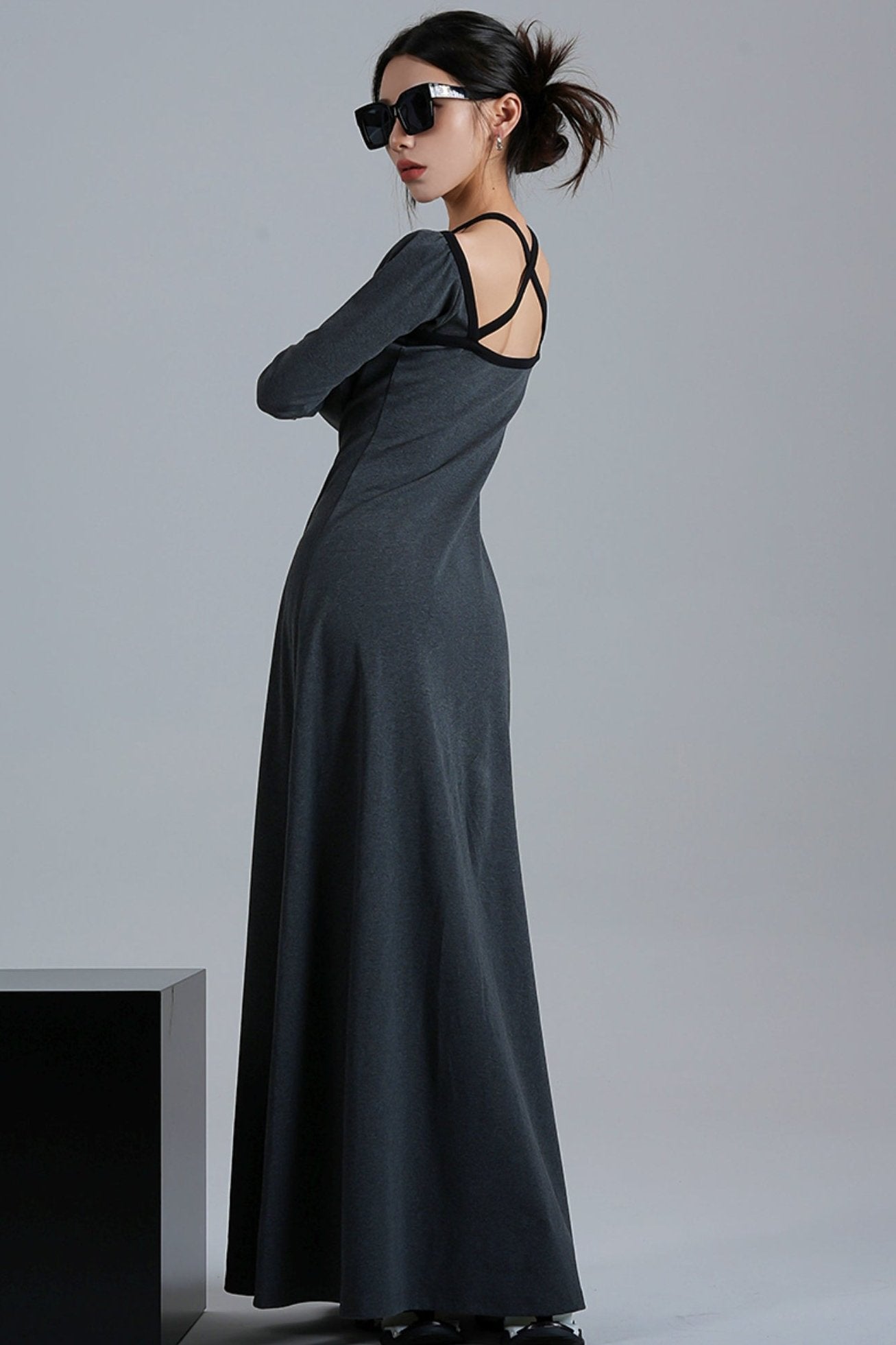 Original Black Slim Fit Midi Dress