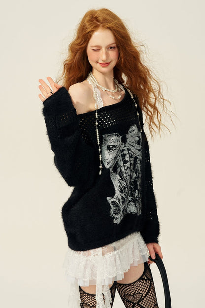 Mink Fleece Slanted Shoulder Top