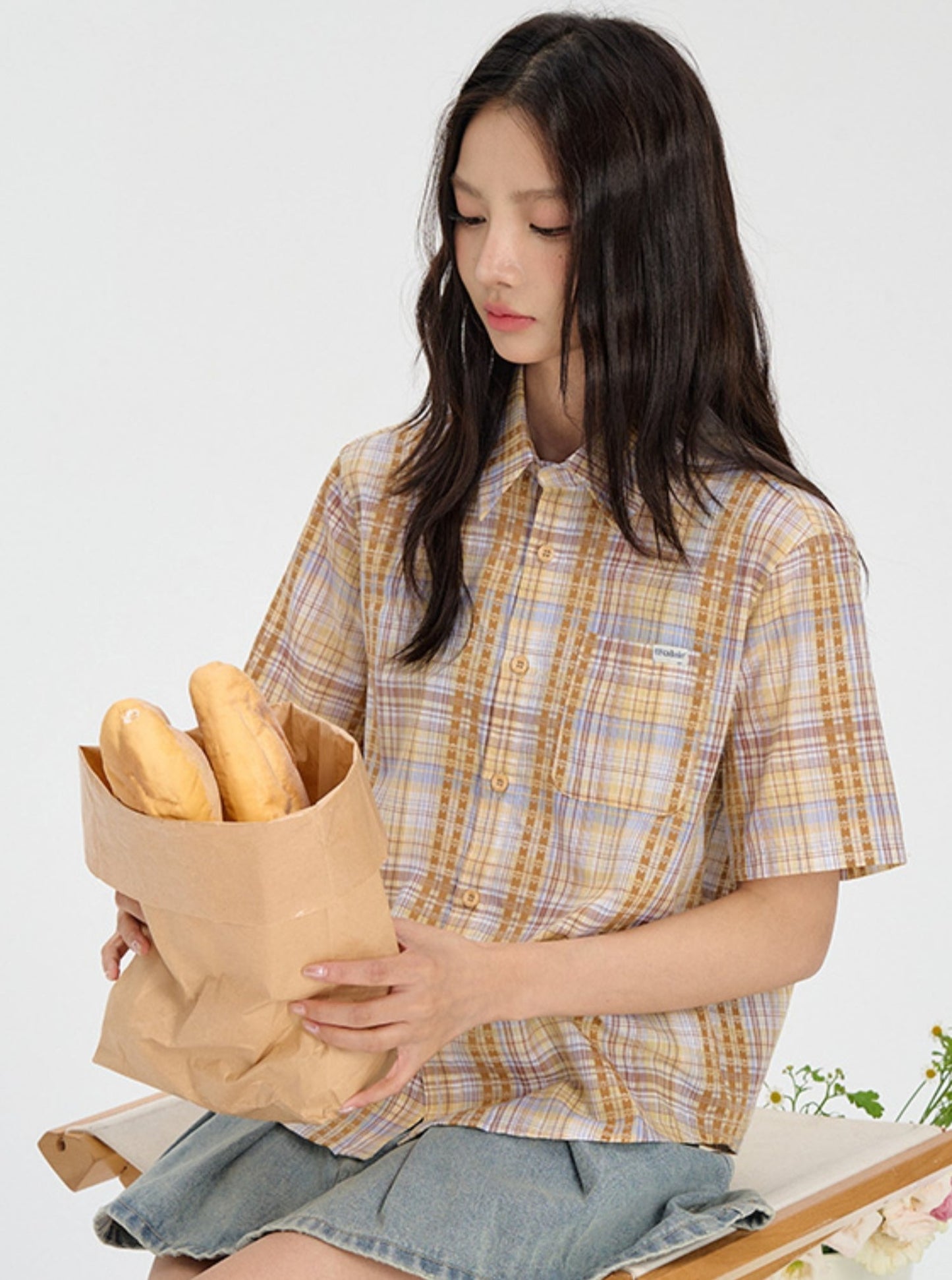 Embroidered Check Summer Shirt