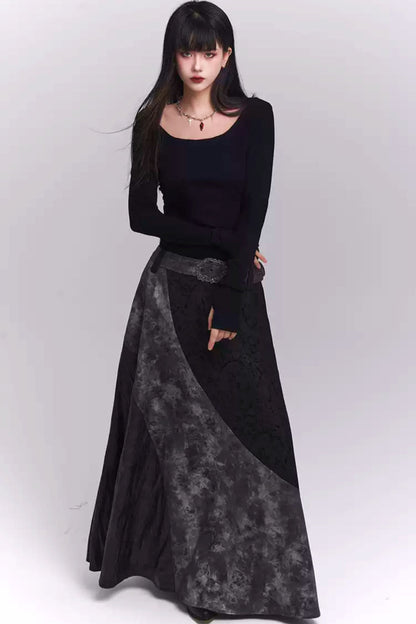 Unique Design Black Autumn Dress