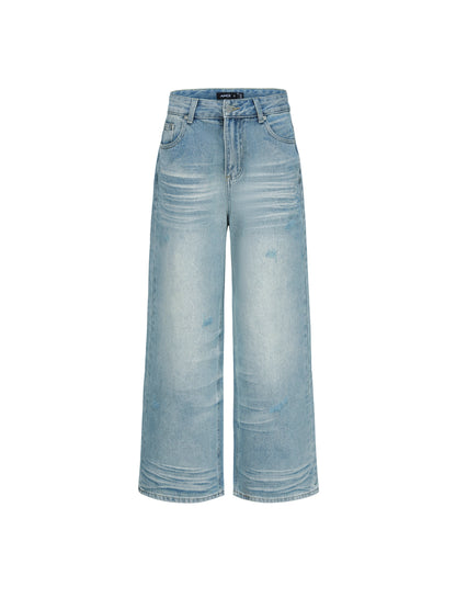 Summer Sky Blue Wide-Leg Jeans