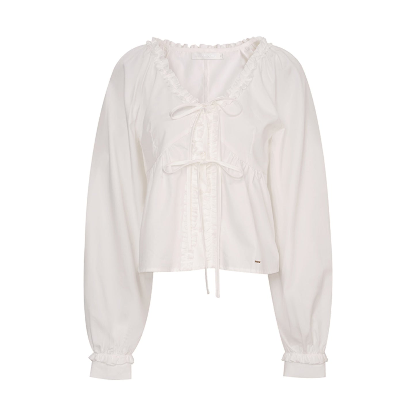 Romantic Lace Bow Tie V-Neck Shirt