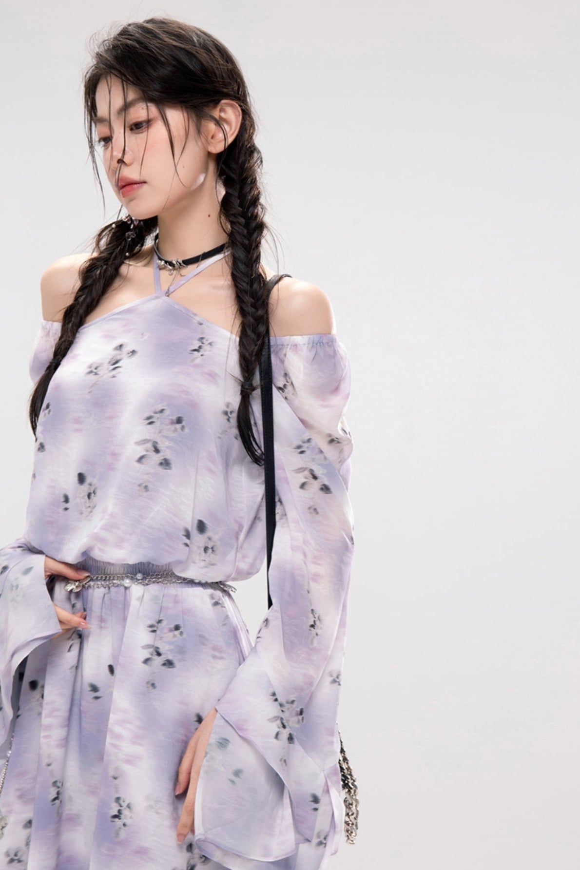 Smokey Purple Layer Dress Set Up