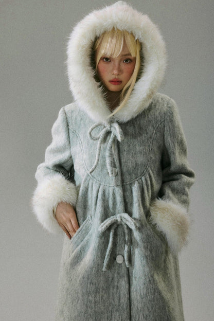 Wool Water Ripple Cape Coat