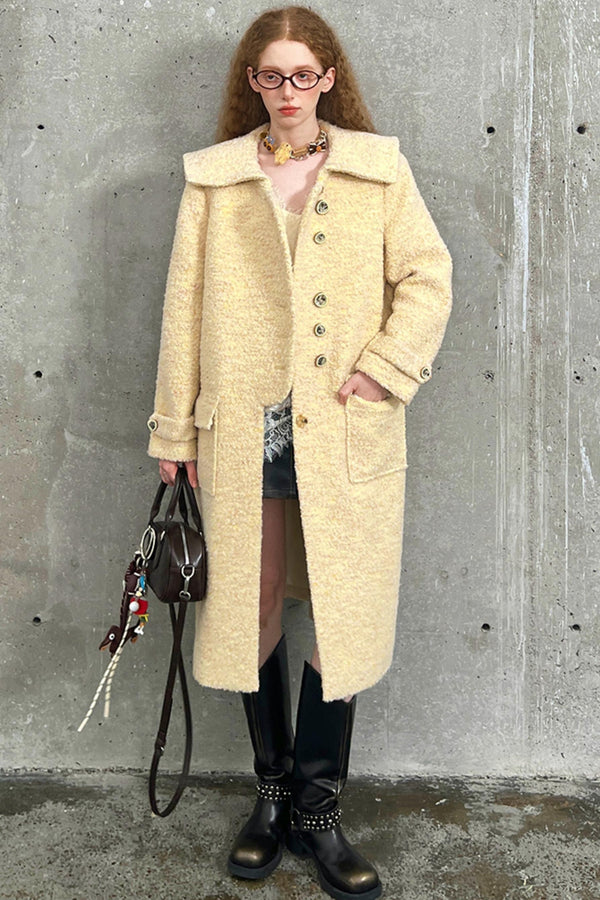 Lässiger Silhouette Wollmantel 