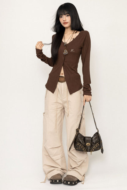 American Retro Wide-Leg Cargo Pants