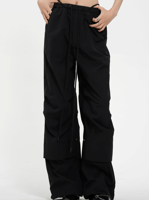 Thin Pleated Waist Casual Pants