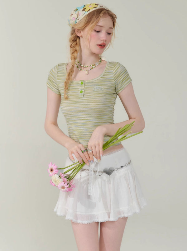 Leopard Stripe Short Sleeve T-Shirt