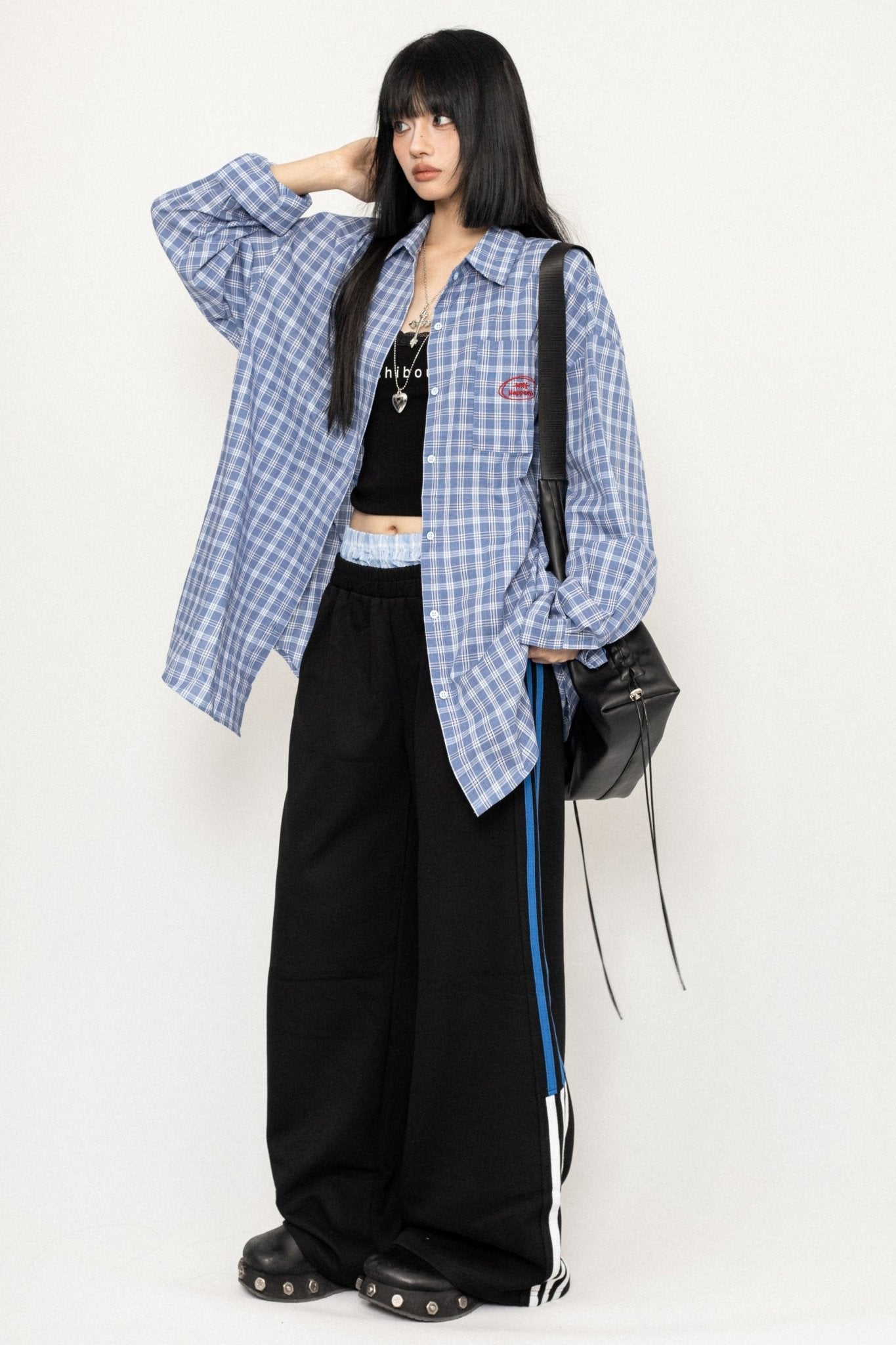 Oversized Blue Plaid Vintage Shirt