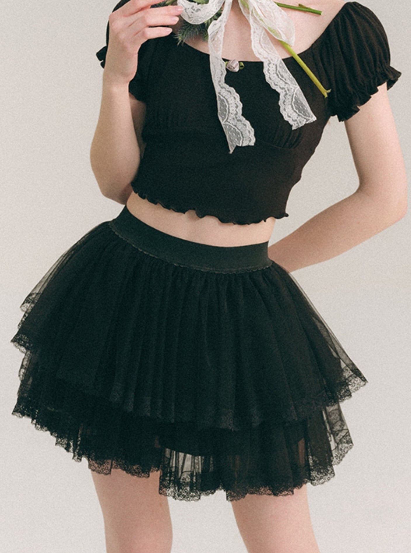 Milky Way Lace Gauze Tutu Skirt