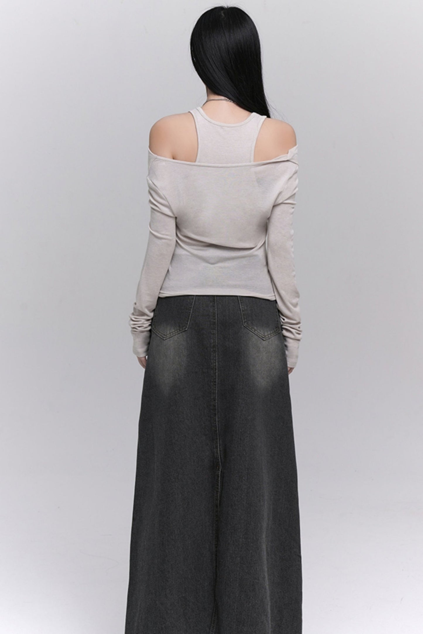 New Fashion Long Denim Skirt