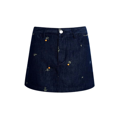 Romantic High-Waisted Floral A-Line Skirt