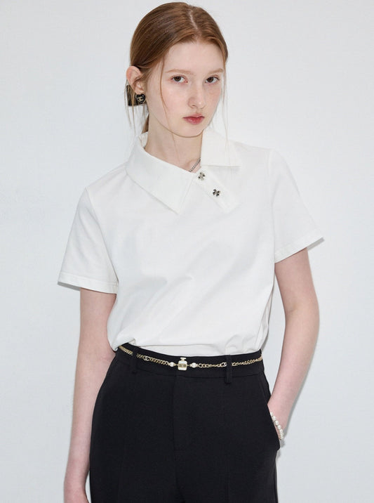 Diagonal Collar T-Shirt