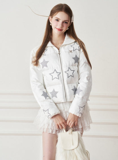 Glitter Star Casual Short Cotton Coat