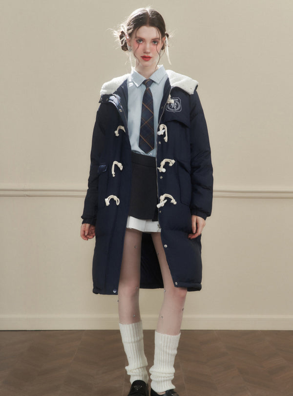 Horn Buckle Long Down Jacket