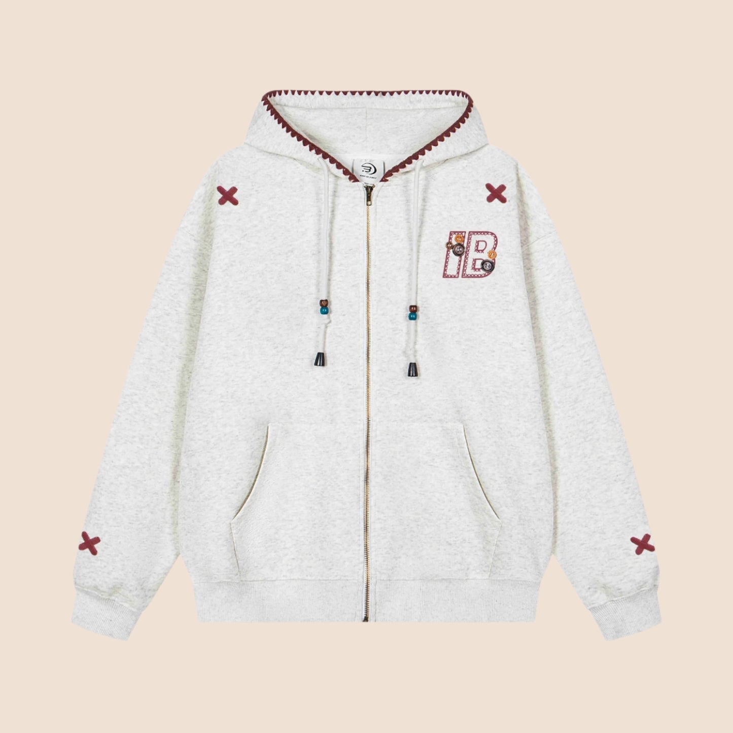 Ethnic Embroidered Loose Hoodie Coat