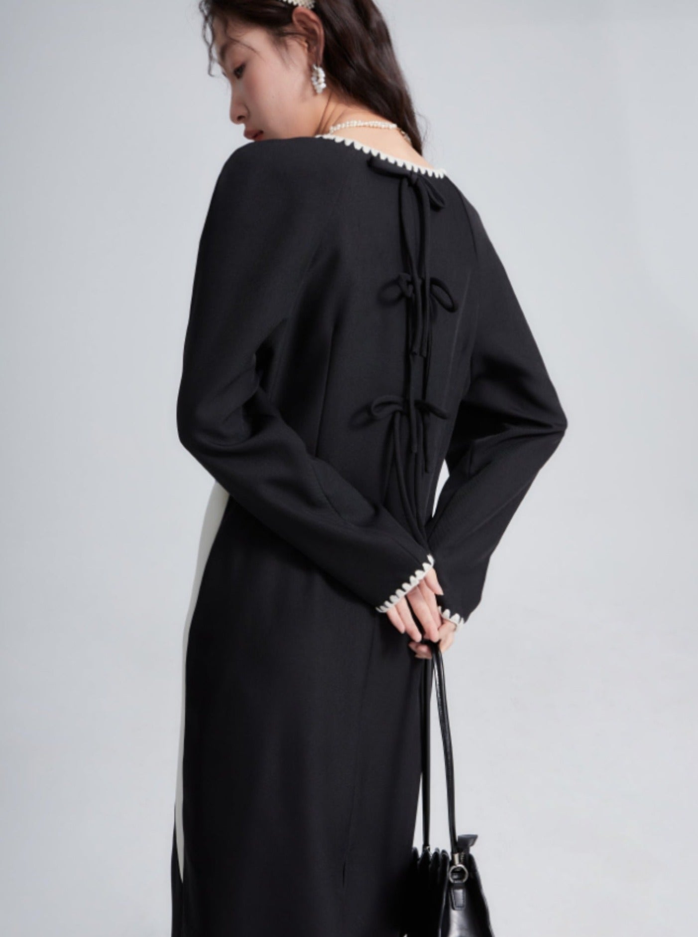 flower panelled long sleeve dress