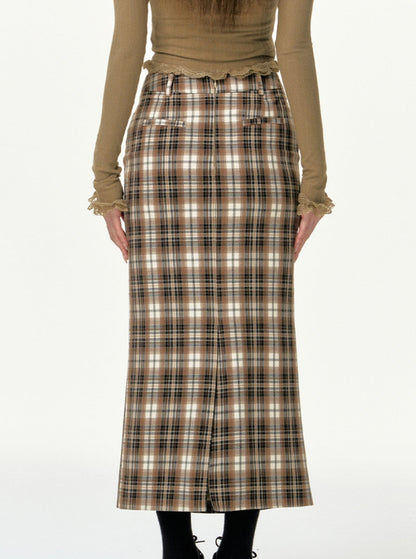 american retro slim hip long skirt