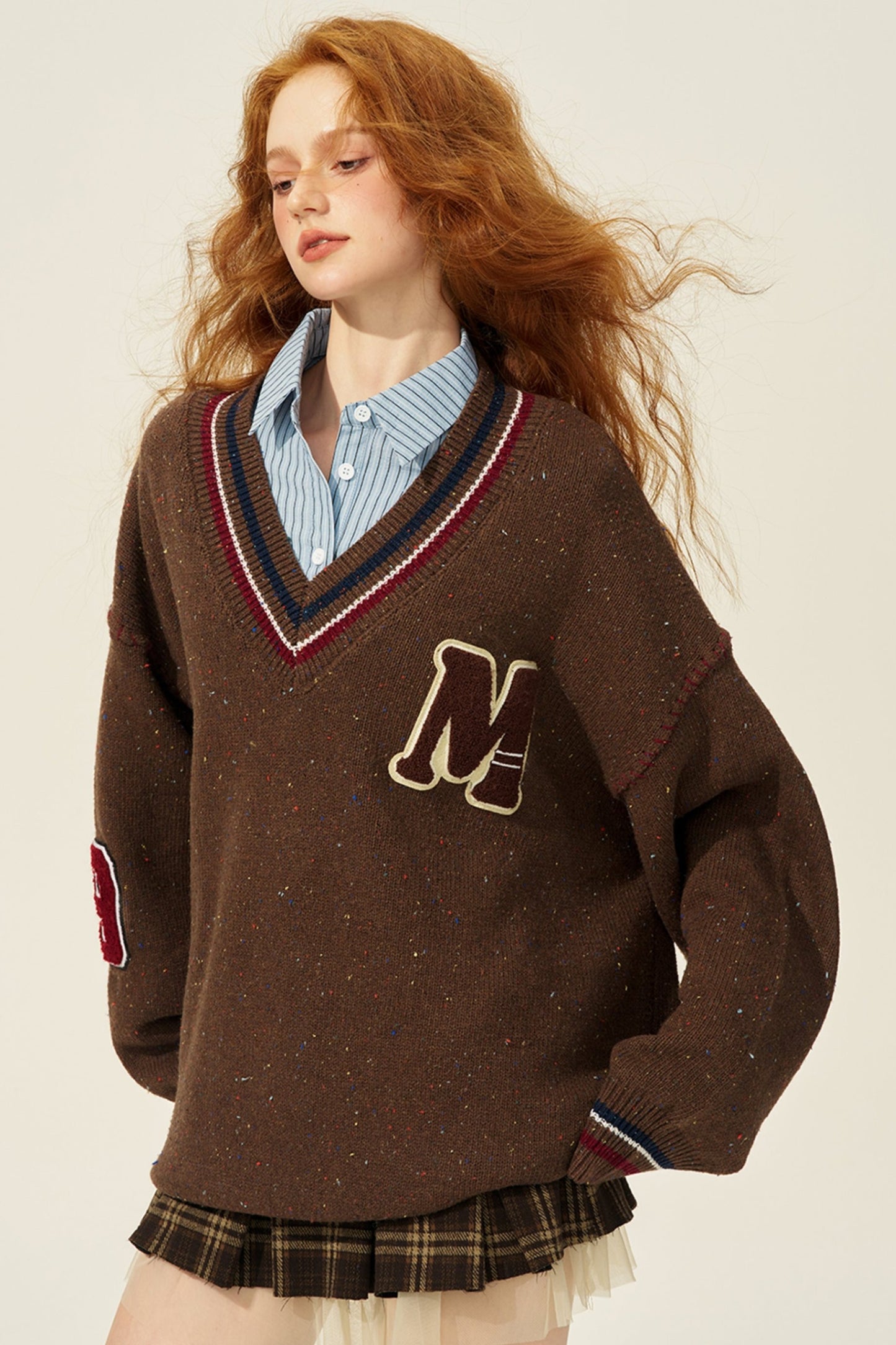 British Maillard Collegiate Loose Sweater