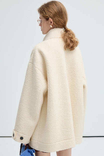 Granular Texture Wool Coat