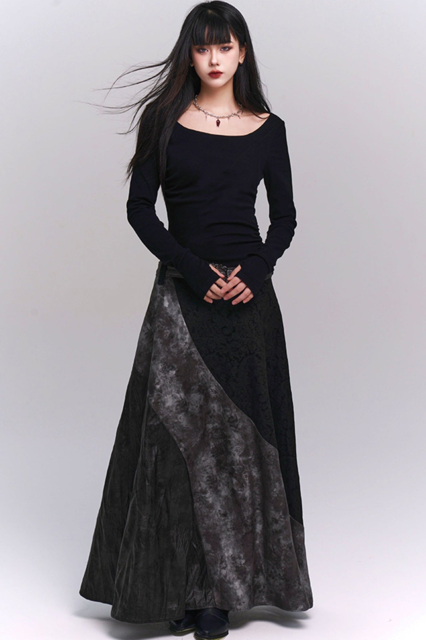 Unique Design Black Autumn Dress