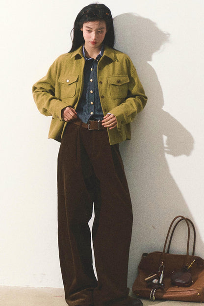 Casual Straight Corduroy Pants