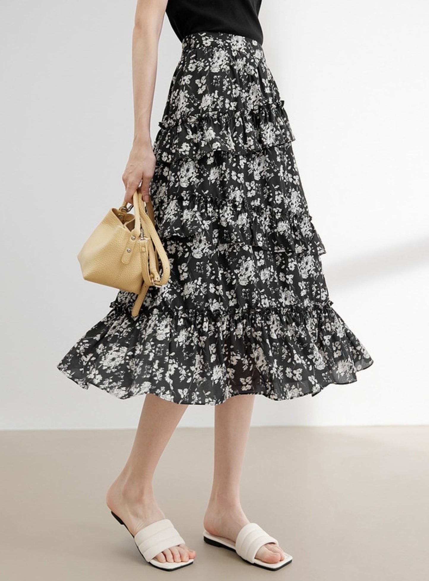 French Smudge Floral Skirt