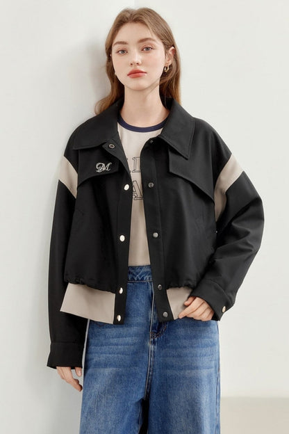 French Workwear Patchwork Short Jacket