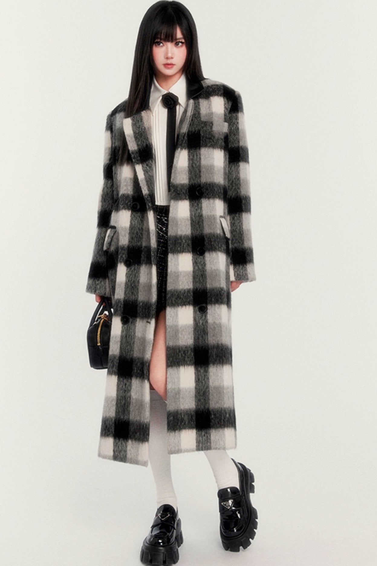 Warm Long Plaid Jacket