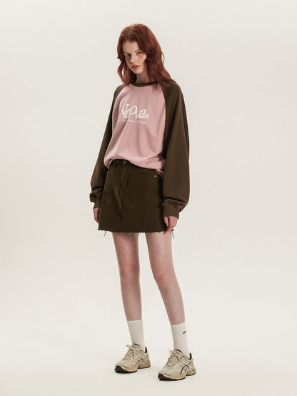 Basic letter raglan weatshirt