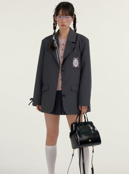 Ballet Charm Niche Gray Blazer Set-Up