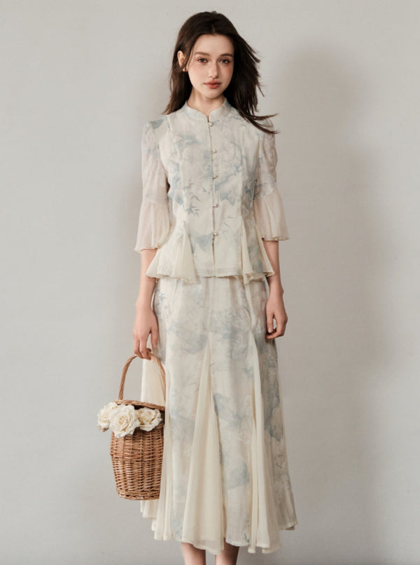 Buckle Short-Sleeve Suit Set-Up