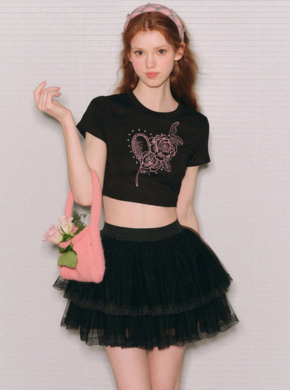 Milky Way Lace Gauze Tutu Skirt