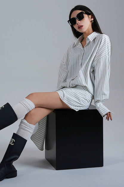 Niche Design Long-Sleeved Shirt Dress