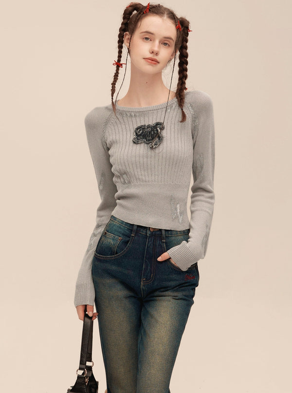 Vintage Raglan Long Sleeve Sweater