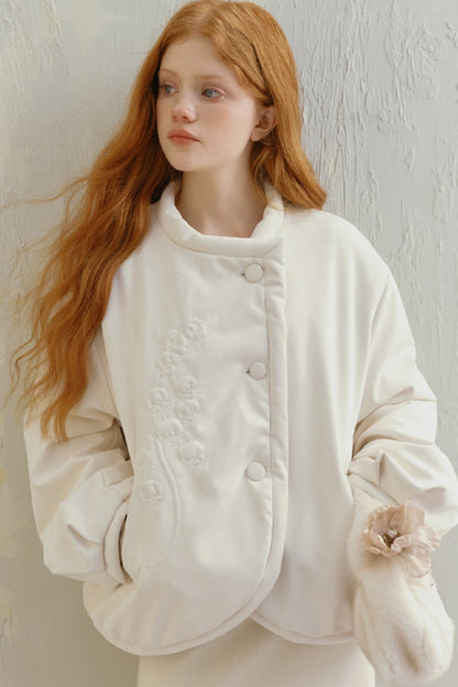 White Tower Embroidered Cotton Jacket