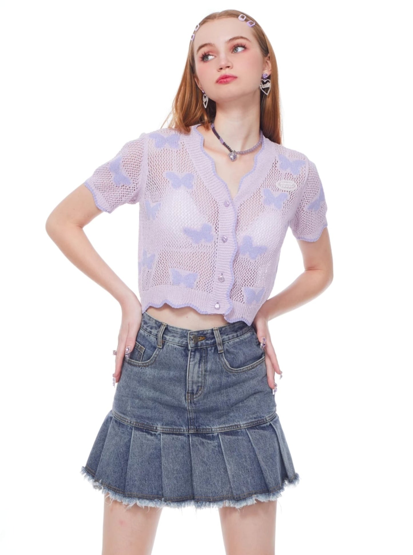 Retro Cropped Butterfly T-Shirt